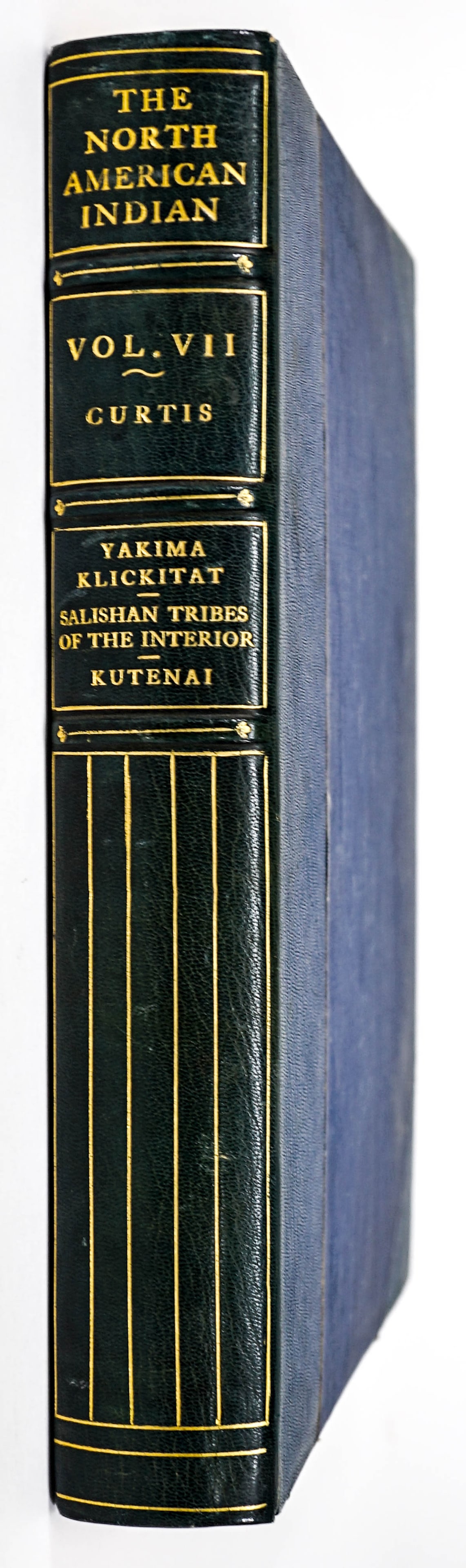 Text Volume of The North American Indian: Curtis, Edward S. 1868-1952. Text Volume of The North American Indian volumes VII. Text only, lacking photogravures. Pages measure approximately 12.5 x 9.5 inches. If lot is absent of a condition repo