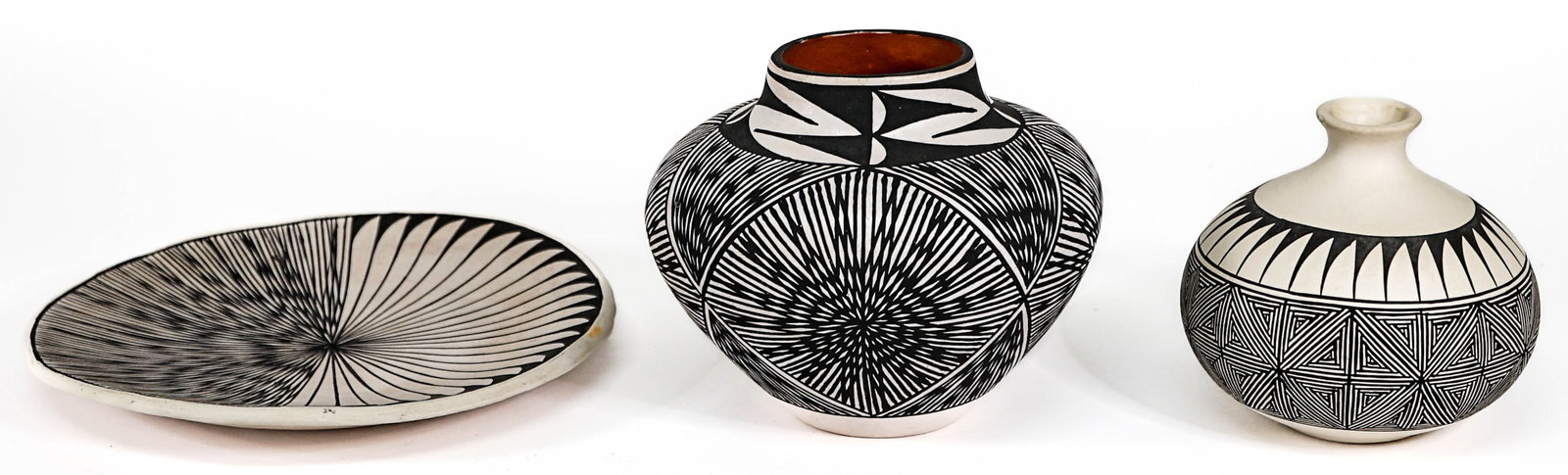 Fineline (3) Native American Acoma Pottery Signed (1 of 7)