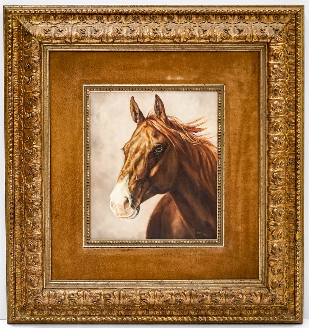 Kaye Burian (North Dakota) Original Painting: Kaye Burian (North Dakota) Original Oil Painting on Canvas [Boots, 2002]. Excellent condition. Signed lower right. Measures 12.5 x 10.75 inches sight size and 27 x 25 x 2.5 inches framed. Weighs appro