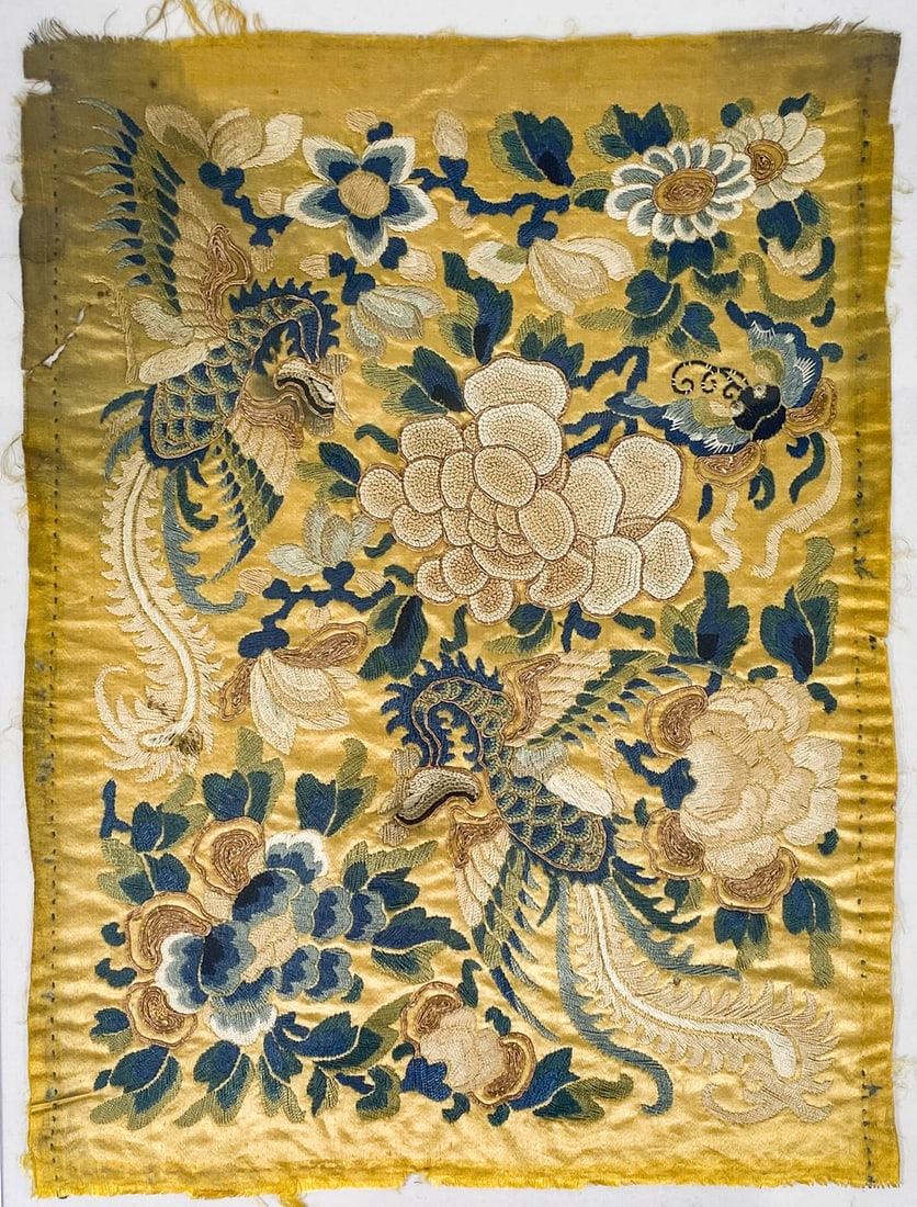 Chinese Antique Gold Thread Embroidery (1 of 2)
