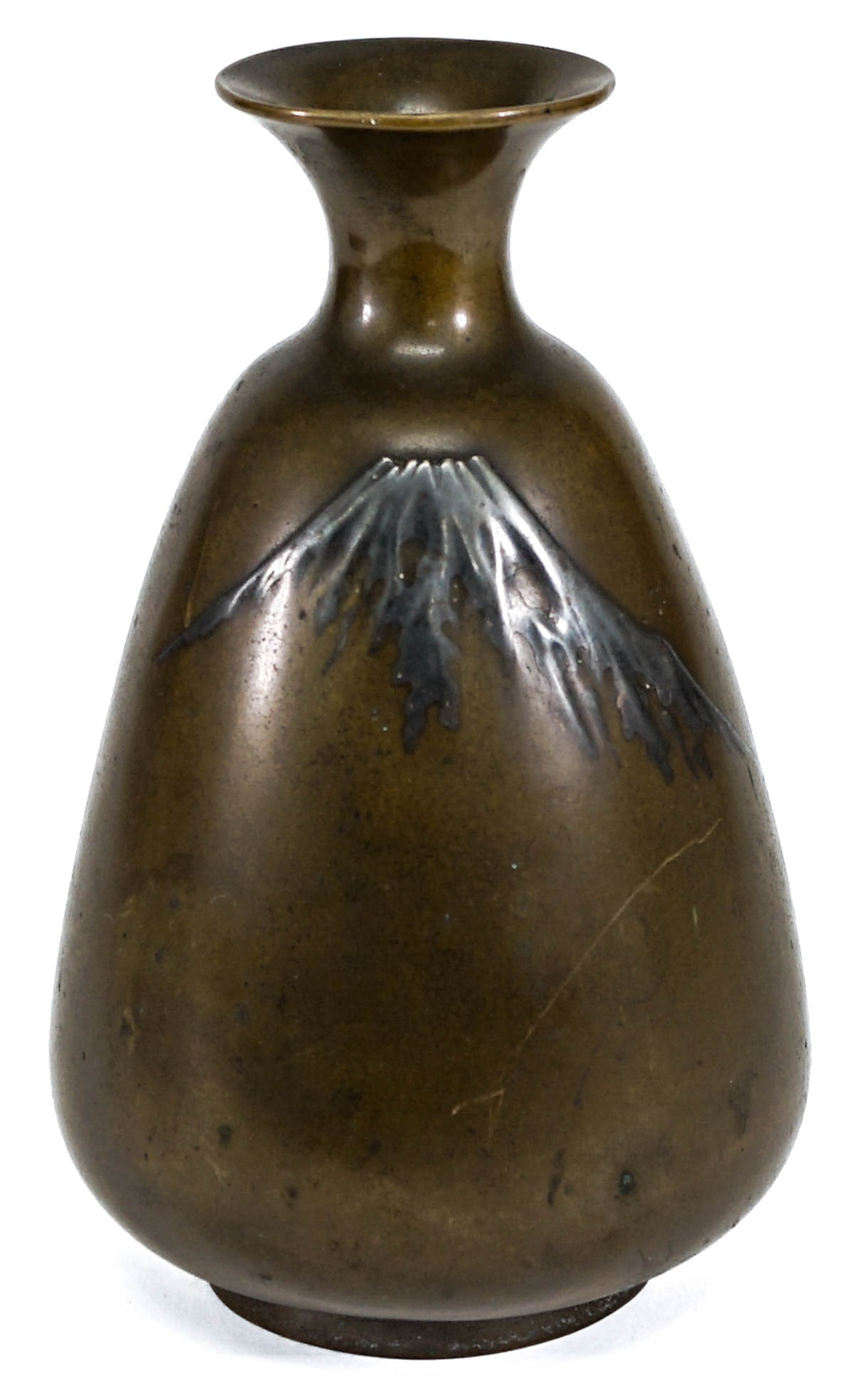 Japanese Meiji Period Silver Inlaid Bronze Vase (1 of 7)