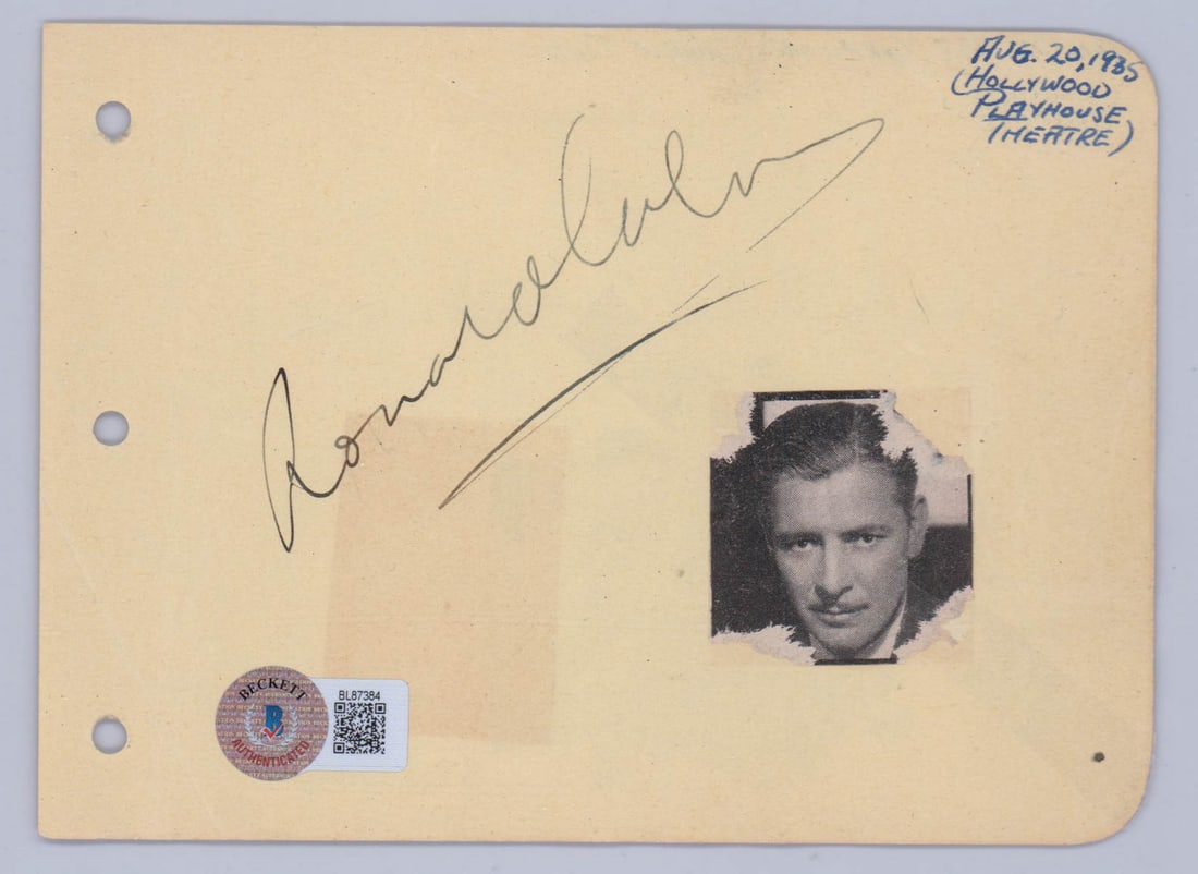 Rochelle Hudson, Ronald Coleman SIGNED BAS COA (1 of 2)