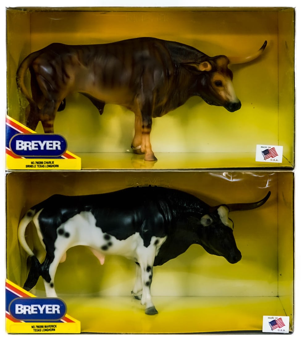 Breyer (2) Collectible Longhorn (Broken Horn) MIB (1 of 6)
