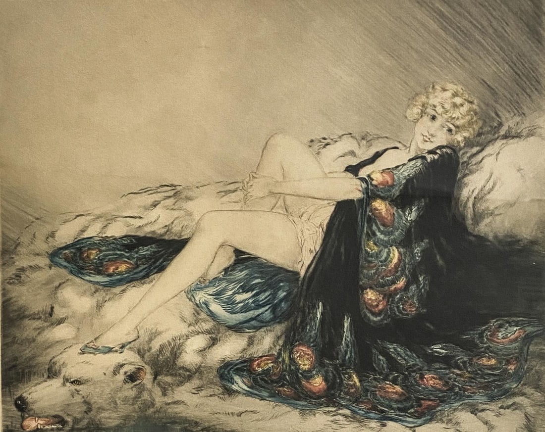 Louis Icart 1926 Hand Signed French Etching -Lady (1 of 5)