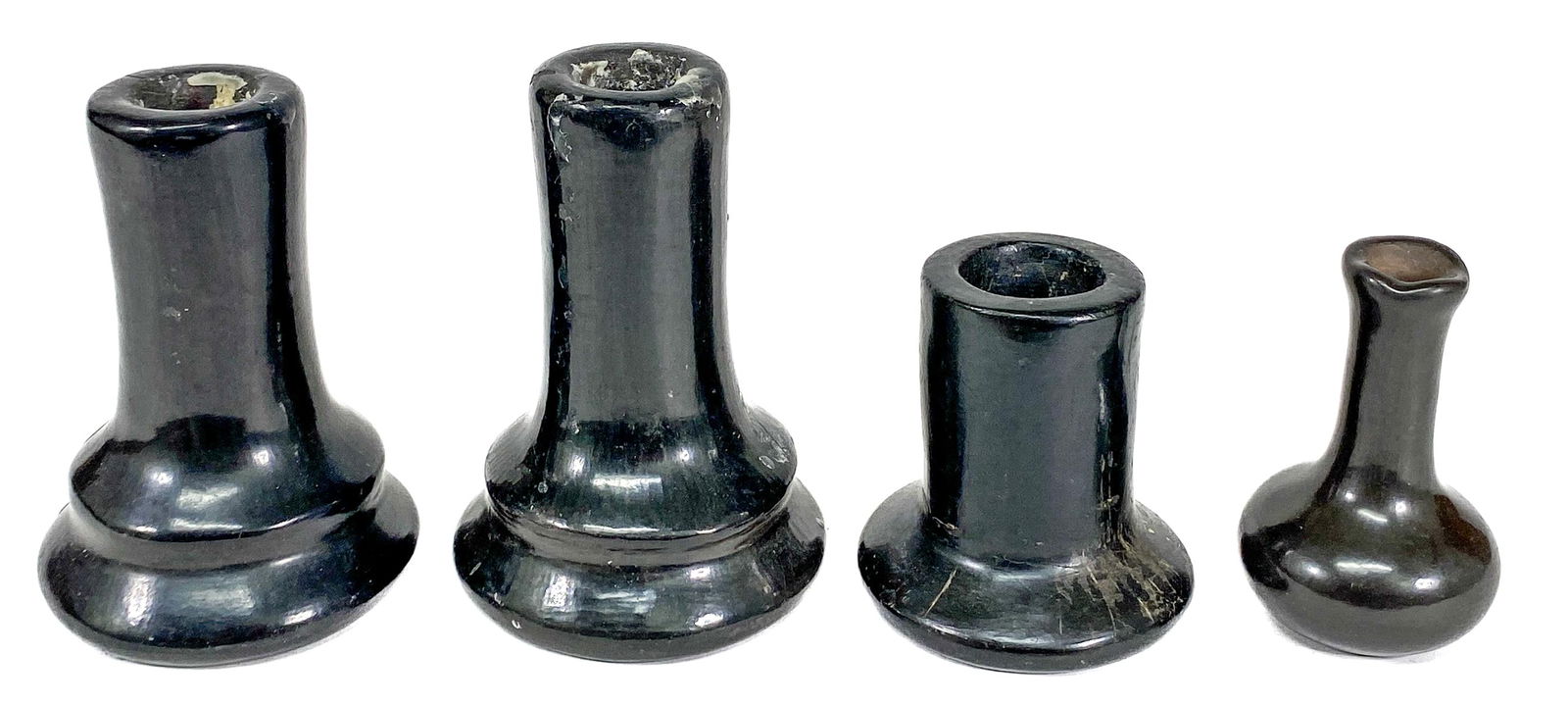 Blackware (3) Candle Holders and Vase (1 of 10)