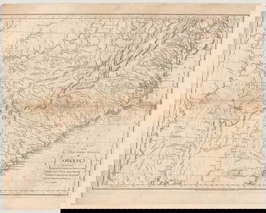 1795 Map of the Southern States of America: RUSSELL, John C. (ca 1750-1829) Map of the Southern States of America, Comprehending Maryland, Virginia, Kentucky, Territory Sth. of the Ohio, North Carolina, Tennessee Government. South Carolina, &