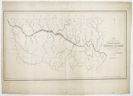 [181-] Alabama Map of the Surveys: [Alabama Territory] Map of the Late Surveys in the Northern District of the Alabama Territory. Drawn by Tanner, Vallance, Kearny & Co. Sc. Phillips's List of Maps of America, p. 92, where the date is