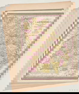 Four U.S. 1849-1850 Southern States Maps: Four U.S. 1849-1850 Southern States Maps. Includes Mississippi, Georgia, Kentucky and Louisiana. They measure 15 x 12.5 inches to 17.25 x 13.5 inches sheet size. Good to very good condition. Unframed