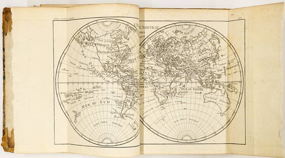 1780's Atlas de Toutes les Parties Connues: Atlas de Toutes les Parties Connues du Globe Terrestre. Half-title, letterpress title, 22 pages and 50 double-page engraved maps (1-49). Folding maps are in very good condition with the exception of