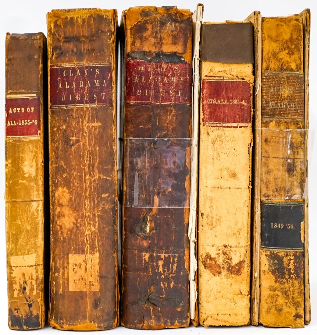 Alabama Acts & Laws 1843-1856 (5 Books) (1 of 6)