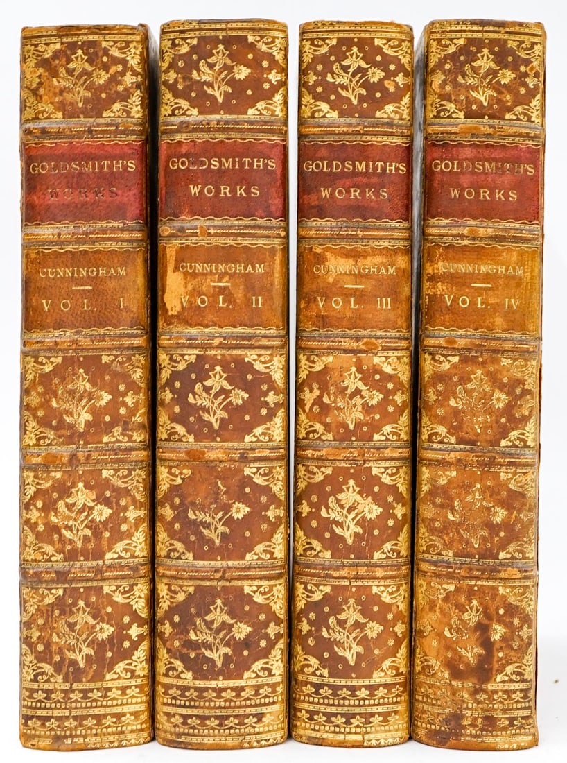 Goldsmith, Oliver in 4 Volumes 1854: Goldsmith, Oliver. The Works of Oliver Goldsmith . London: John Murray, 1854. Good to very good condition. There are NO library book card pockets affixed unless photographed and/or disclosed otherwise
