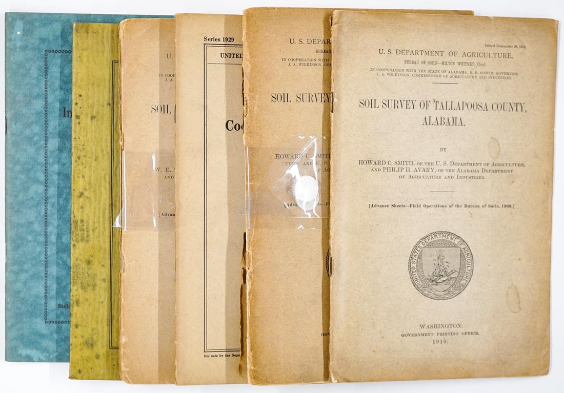 Alabama Forestry & Soil Surveys w/Maps: Alabama Forestry & Soil Surveys w/Maps. There are NO library book card pockets affixed unless photographed and/or disclosed otherwise. Many simply have a BSC bookplate inside front cover only. Majorit
