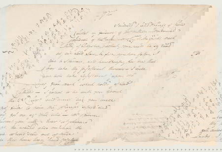 September 11, 1776 ALS To Be Signed Lord Stair: [Lord Stair, Barlockhart] September 1776...in favours of Mr. Johnston to be signed by Lord Stair. Autograph Letter Signed. Measures 9 x 13.5 inches. Unframed, loose and not glued or mounted. If lot