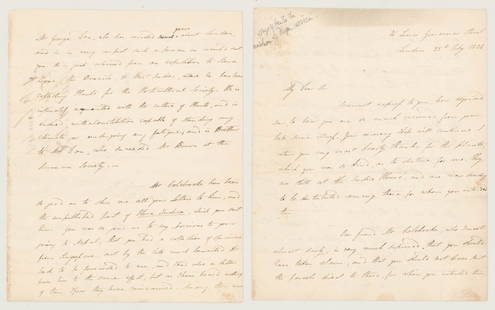 Aylmer Bourke Lambert 4-Page ALS [Botany]: [Botany] Aylmer Bourke Lambert 4-page ALS. A. Bourke Lambert (1761-1842) was a British botanist, one of the first fellows of the Linnean Society. Measures 9 x 7.375 inches. If lot is absent of a