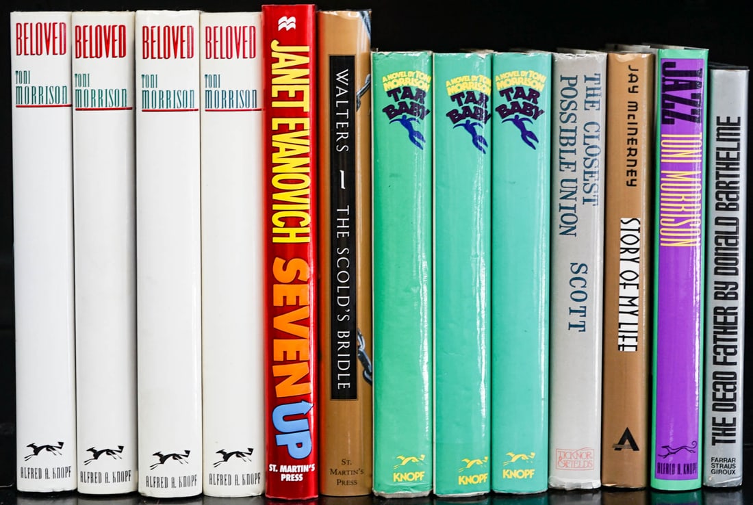 Assorted Topic (13) Books [Toni Morrison]: Thirteen (13) books. With unclipped dust jackets unless noted. 1) Three (3) copies of Tar Baby by Toni Morrison. Alfred A. Knopf. 1981 first trade edition. 2) Jazz by Toni Morrison. Alfred A. Knopf. 1