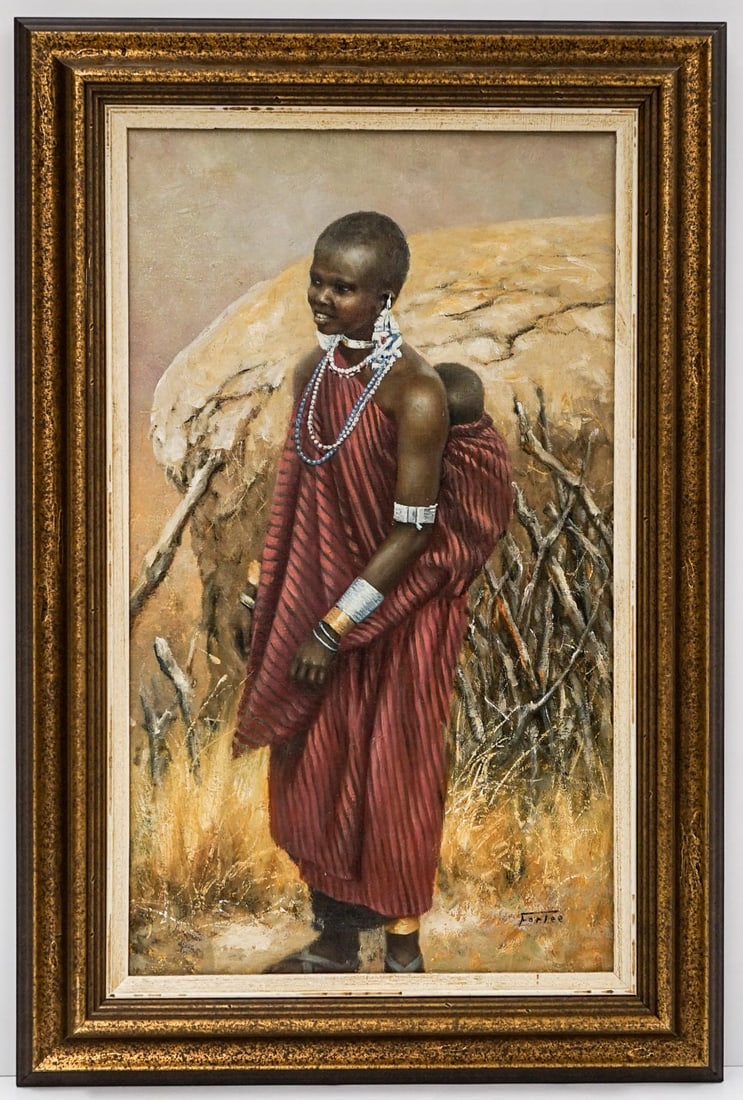 Eric Forlee African Mother & Child Original Oil (1 of 3)