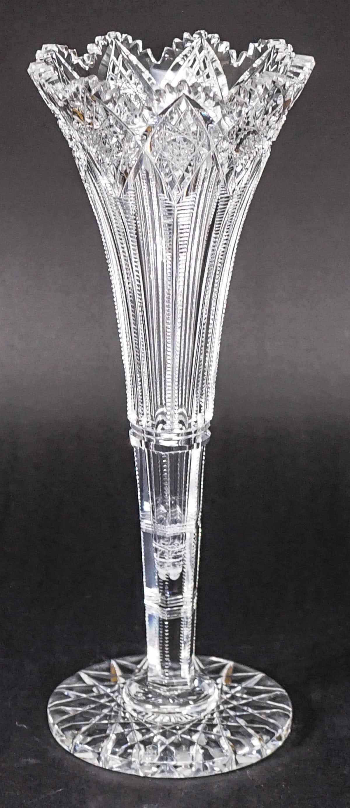 Hawkes SIGNED ABP 12 IN Trumpet Vase (1 of 6)