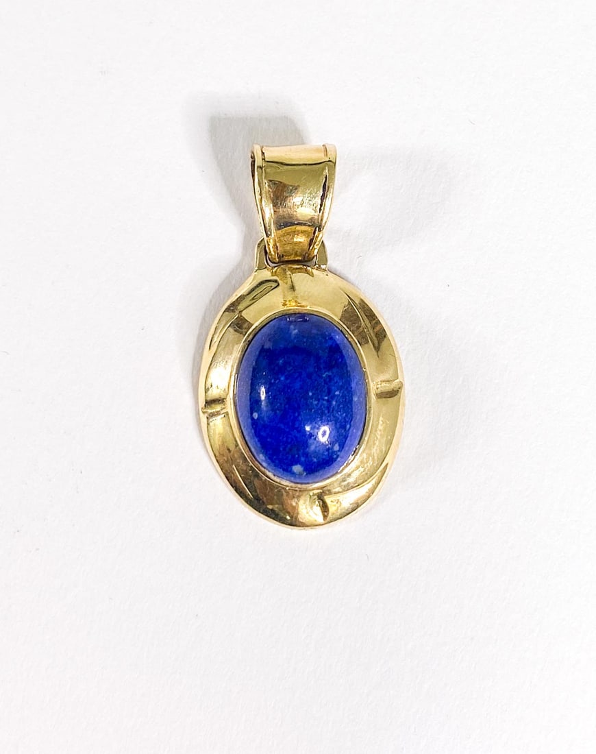 18k Yellow Gold Lapis Lazuli Pendant (1 of 3)