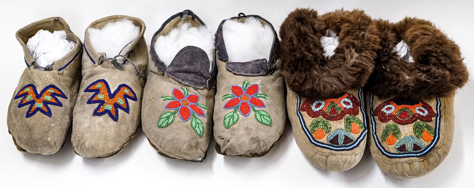 Three Pairs Vintage Beaded Moccasins (1 of 4)
