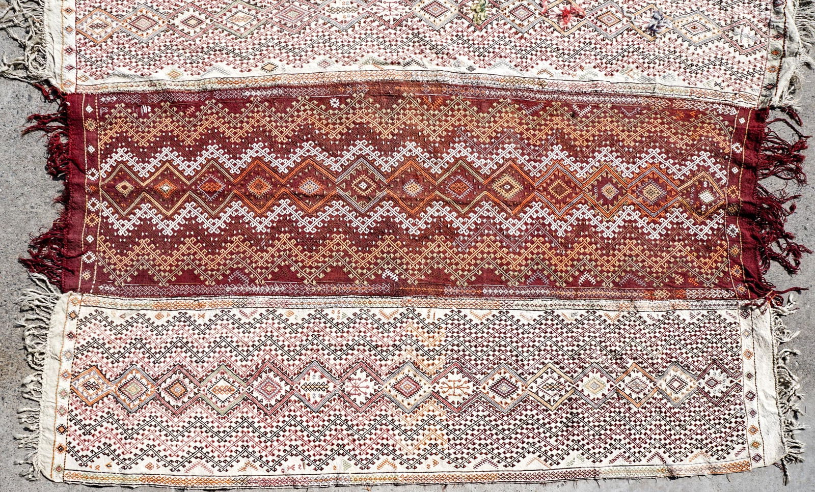 Moroccan Berber Flat-Woven Wool 3 Panel Rug (1 of 4)