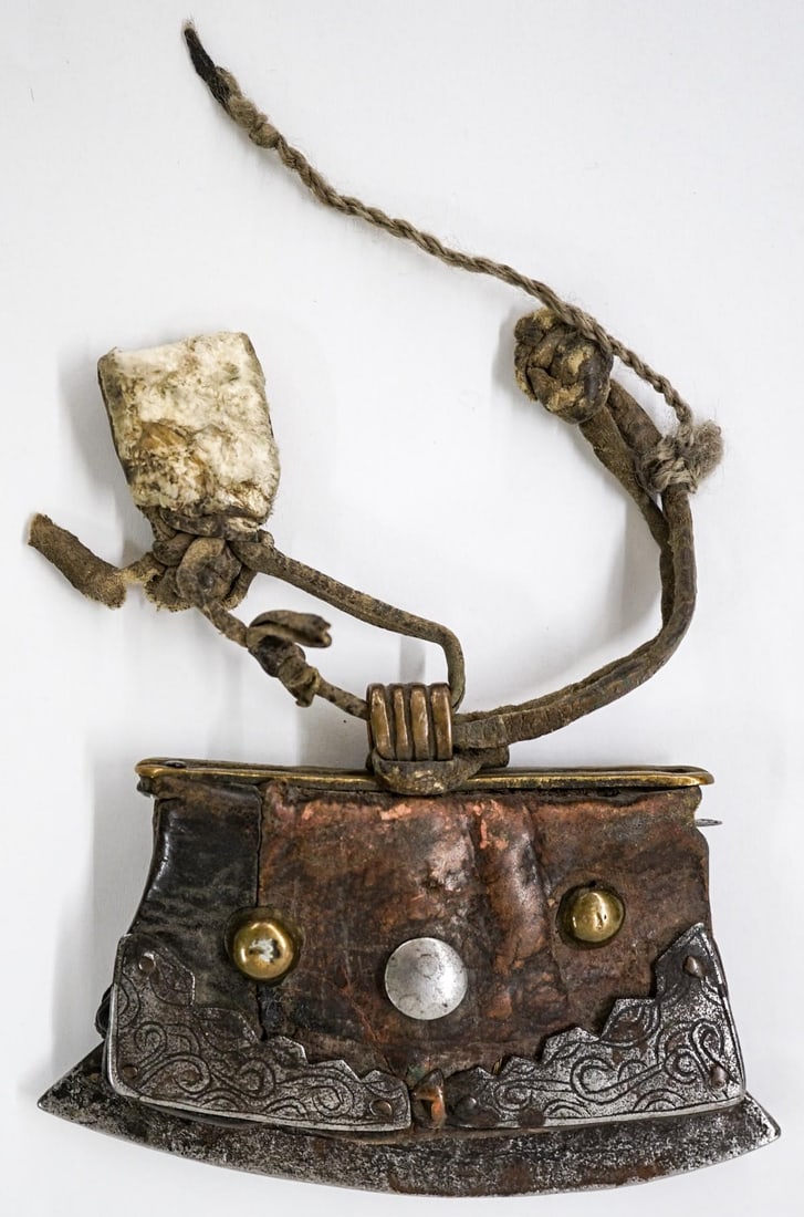 Old Tibetan Leather Purse Fire Starter Chuckmuck (1 of 3)