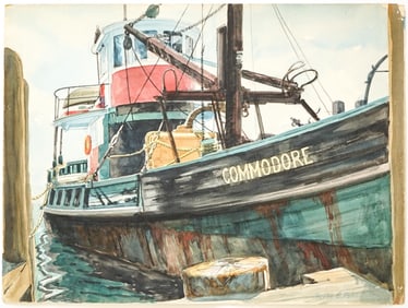 Charles Pont Large Original Watercolor