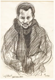 Milton Derr Signed Original Charcoal on Paper