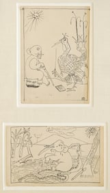 Allan Crite Original Pen & Ink Drawings (2)