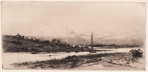 Stephen Parrish Etching [Riverdale Cape Ann]