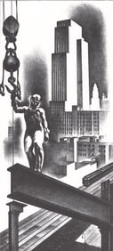 Louis Lozowick Lithograph [Above the City]
