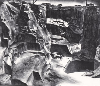 Louis Lozowick Lithograph [Granite Quarries]