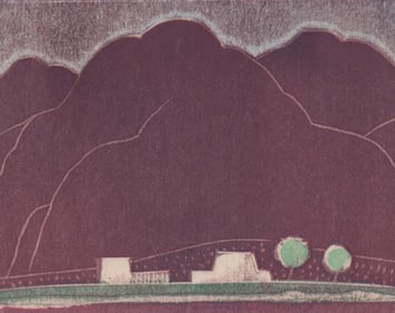 Angelo Valenti Block Print [Nevada Mountains 1949]