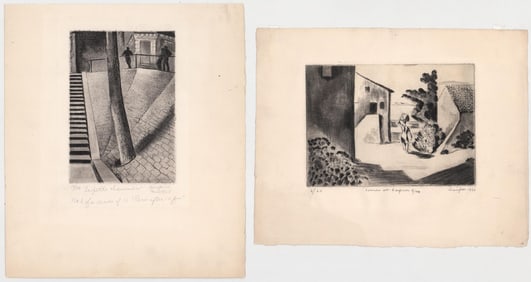 Clement Bernard Haupers Signed Etchings