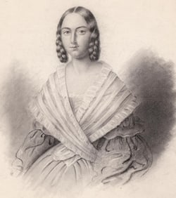 Fine 19th Century Charcoal Drawing Young Woman