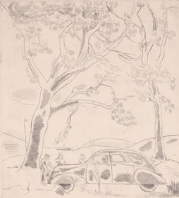 Lawrence Kupferman Drypoint [Summer Landscape]