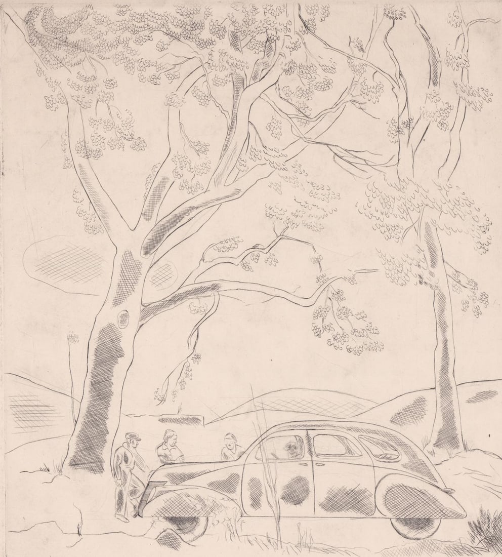 Lawrence Kupferman Drypoint [Summer Landscape] (1 of 5)