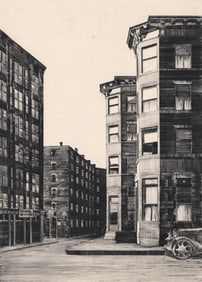 Lawrence Kupferman Etching [Boston Street]