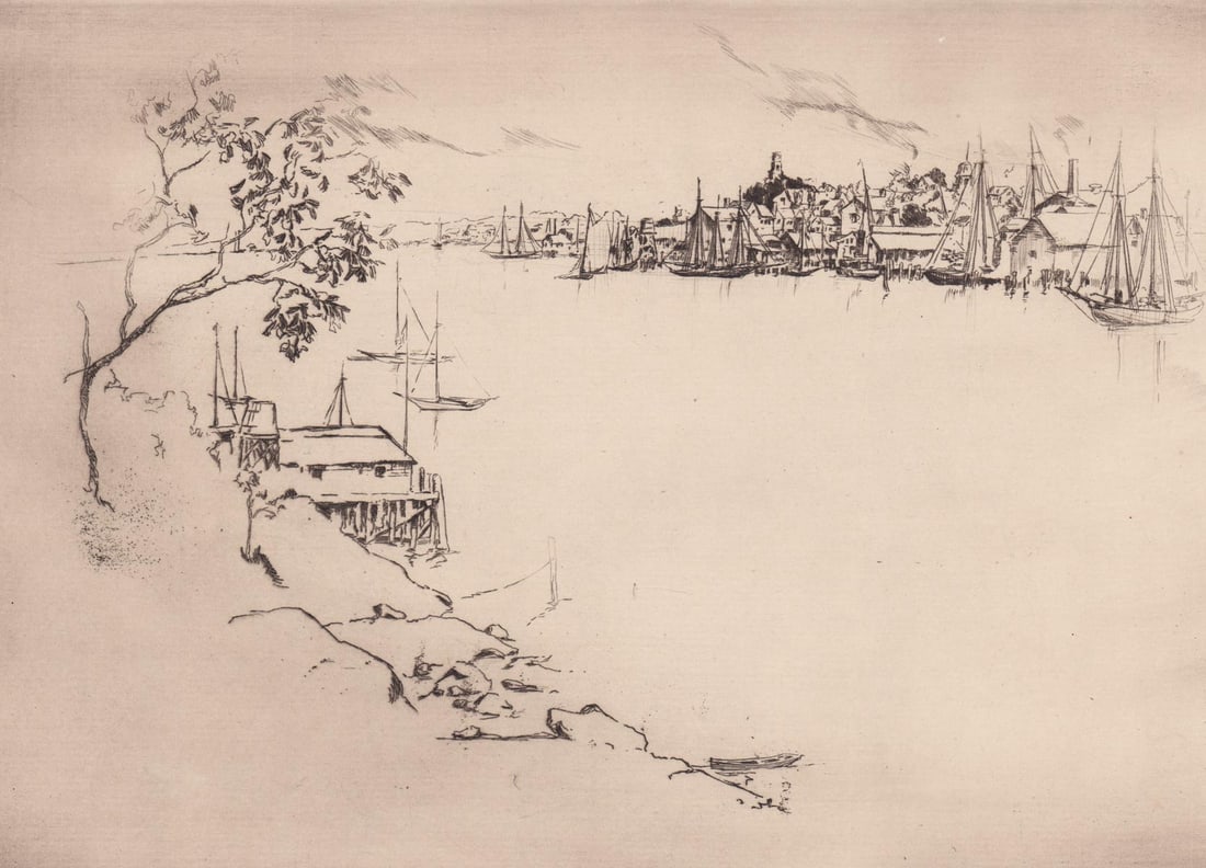 Alexander Aladar Blum Gloucester Harbor Etching (1 of 4)