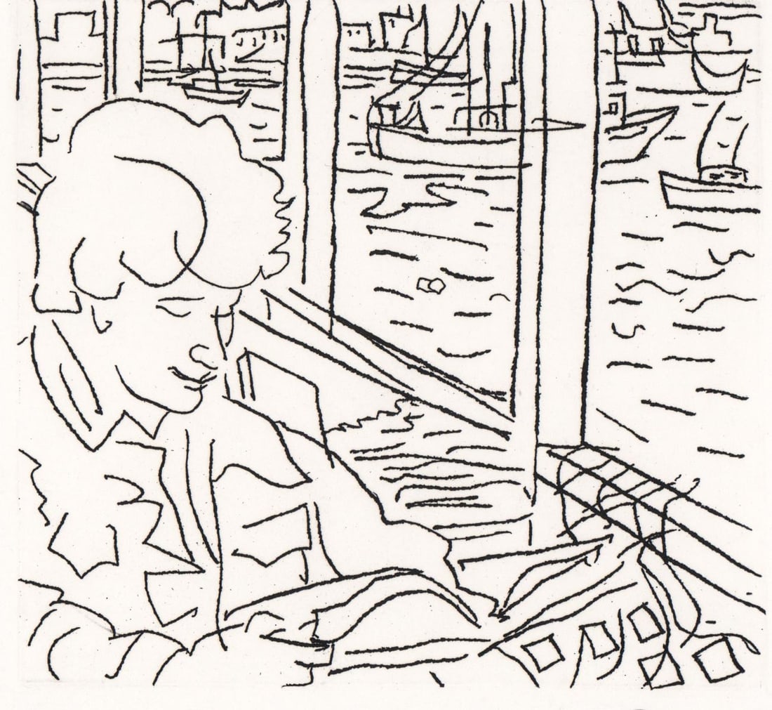 Nell Blaine S/N Etching [Carolyn on the Porch I] (1 of 4)