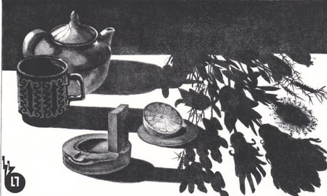 Louis Lozowick, Red Teapot, 1973, lithograph