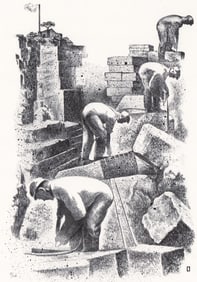 Louis Lozowick Lithograph [In The Quarry]