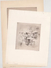 [A.A. Blum, Massachusetts] Two Signed Etchings