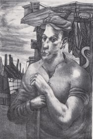 Bernard Chaet- ''The Unfinished Cathedral'' Litho