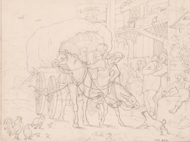 E.B.B. 1862 Original Pen & Ink Drawing