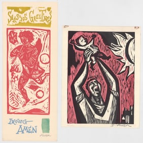 Irving Amen Woodcuts, Two Works