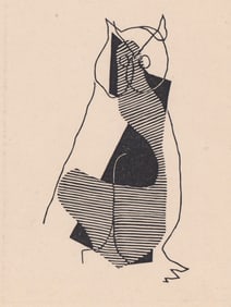 Henri Laurens Signed Woodcut [Cat Abstract]