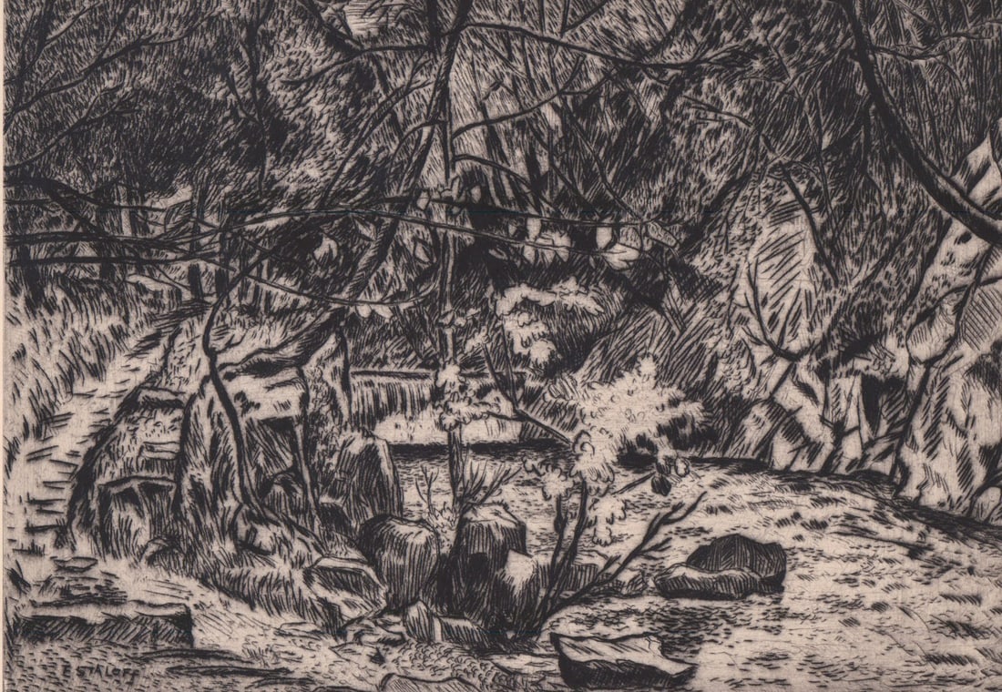 Edward Staloff Etching Signed #20/50 Bronx River (1 of 6)
