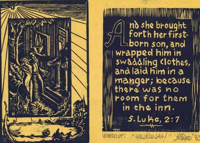 James Reuben Reed Signed Woodcut [Hallelujah]