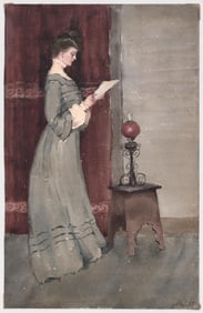 Sybil Walker Original Watercolor [Woman Standing]