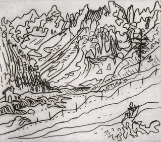 Nell Blair Walden Blaine Signed AP Etching